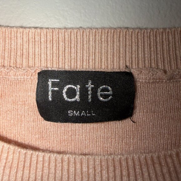 Fate Lace Sleeve Sweater Size S Blush Knit Romantic Top - Picture 5 of 7